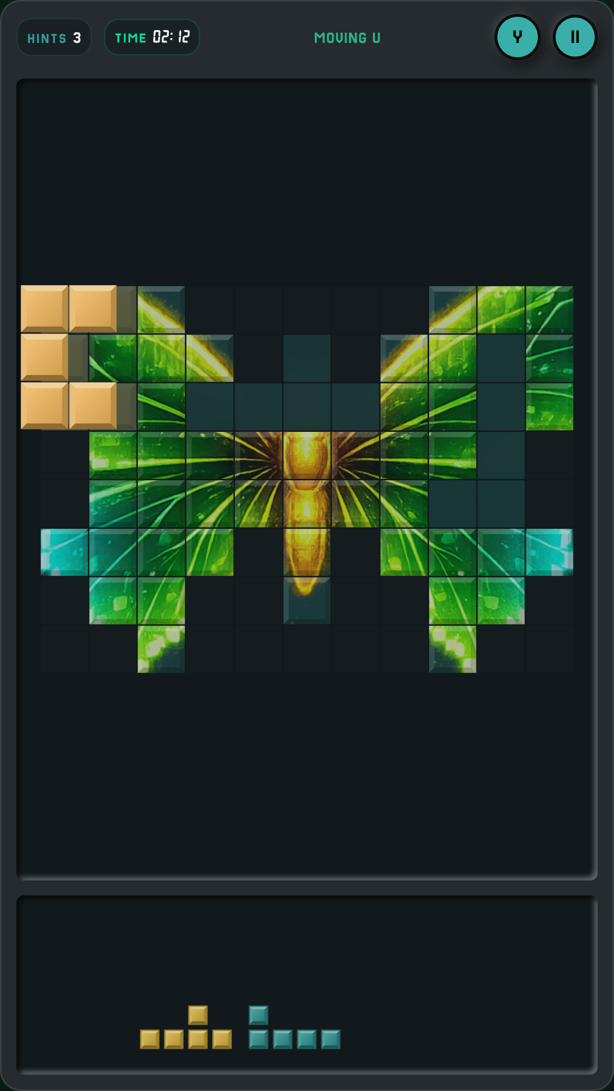 Dropomino Relax mode silhouette puzzle